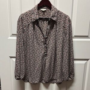 Max Studio Black and Pink Floral Top